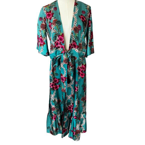 Sandro‎ Tinca Floral-Print Silk Midi Wrap Dress Size FR 36 - Picture 2 of 14